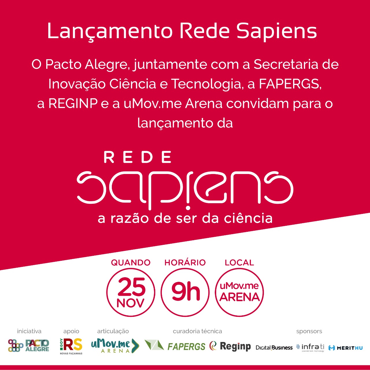 Convite para o lançamento da Rede Sapiens