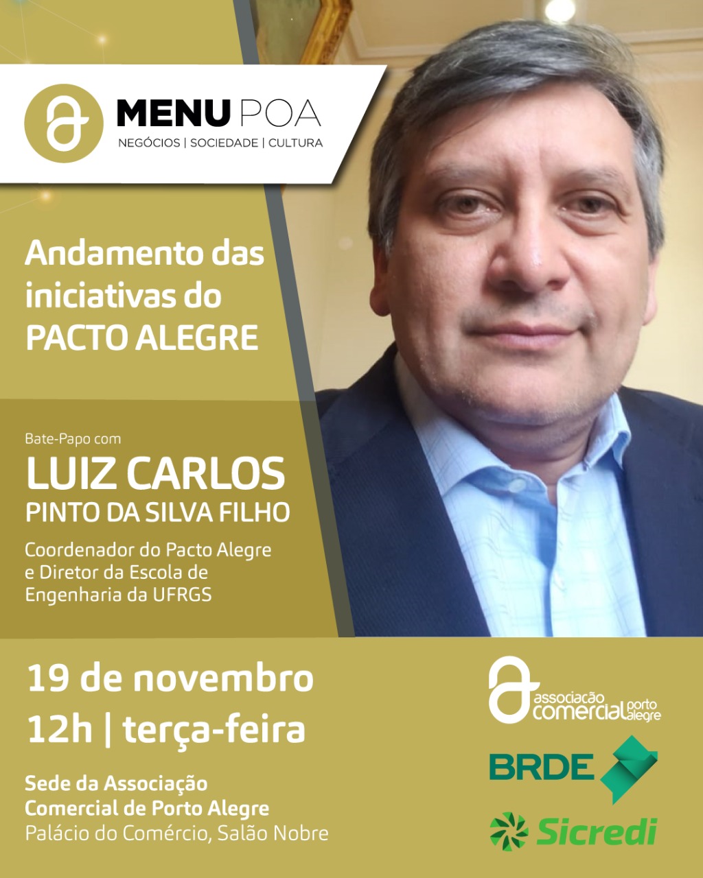 Menu PoA recebe o coordenador do Pacto Alegre Luiz Carlos.